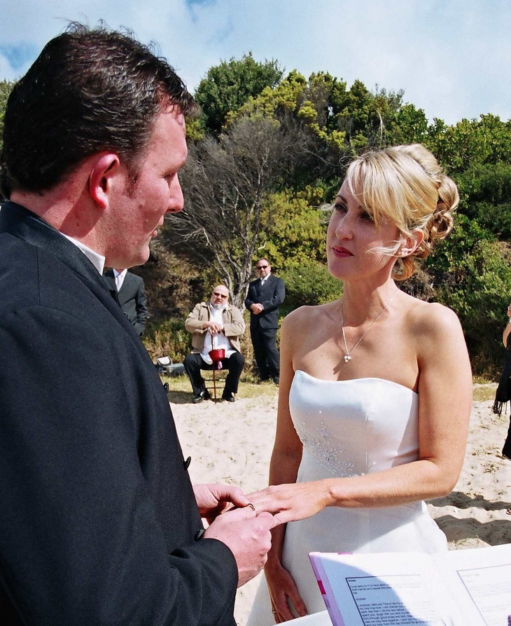 Tika & Andrew,Beachside Wedding Ceremony Ring Exchange