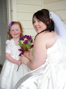Bride to be photo:Setting with junior flower girl