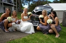 Wedding Photographer:  Bridal Party photography.features the wedding vehicle