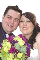Wedding Photos: Bride and Groom Featuring a bright  bouquet
